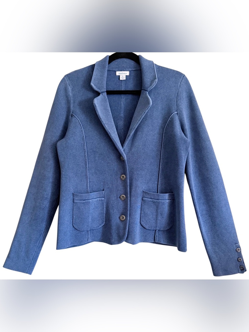 SUNDANCE 100% Cotton Preppy Business Casual City Chic Blazer Jacket Size M